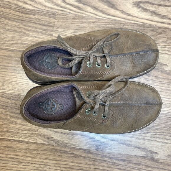 Dr Martens Men’s Size 9 Nevin Brown Leather Lace up Split Toe Oxford Shoes main image 5